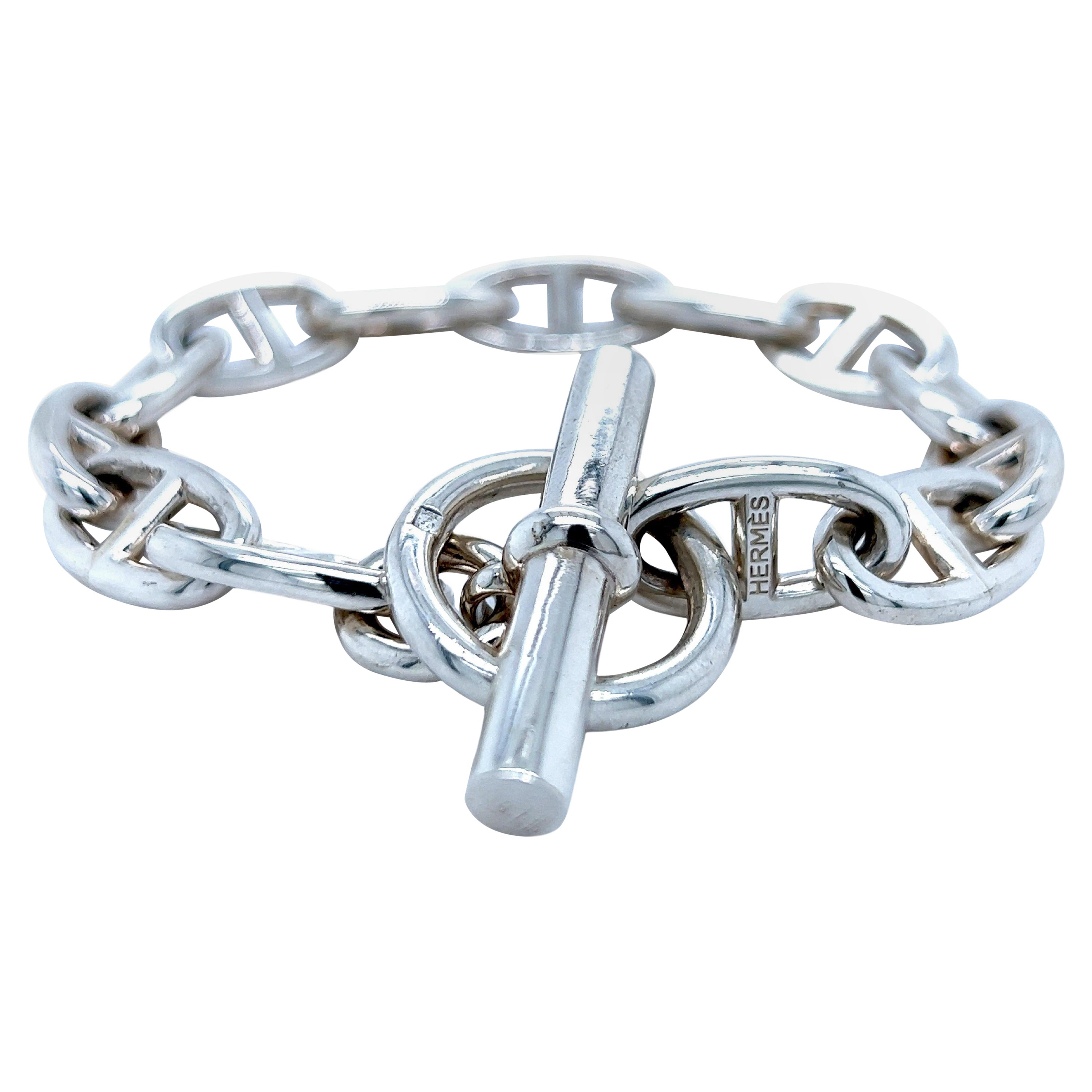 Hermès Chaine D'ancre Sterling Silver Unisex Bracelet, circa 1995