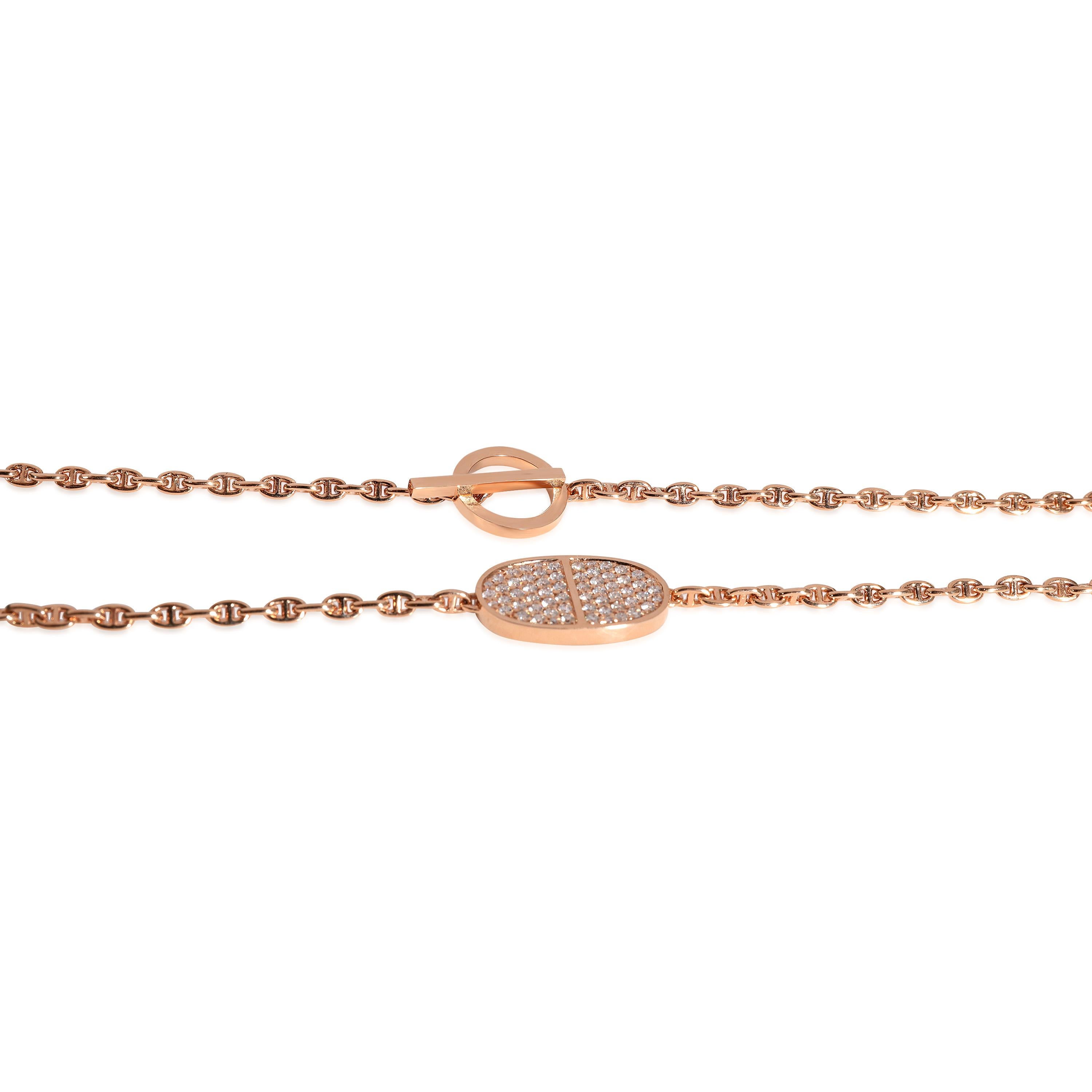 Hermes Chaine d'Ancre Verso Necklace in 18K Rose Gold 0.88 Ctw

PRIMARY DETAILS
SKU: 122681
Listing Title: Hermes Chaine d'Ancre Verso Necklace in 18K Rose Gold 0.88 Ctw
Condition Description: Retails for 13000 USD. In excellent condition. Chain is