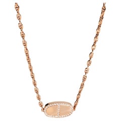 Hermes Chaine d'Ancre Verso Necklace in 18K Rose Gold 0.88 Ctw