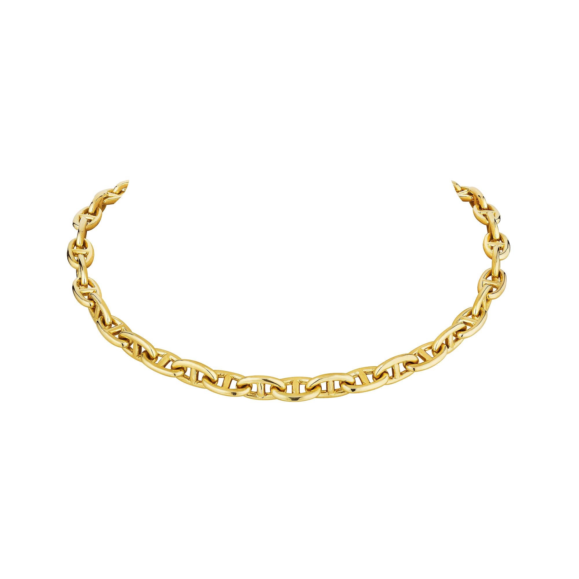Encircle yourself in precious gold with this iconic Hermes Paris vintage small size 'chain d'ancre' 16 1/4