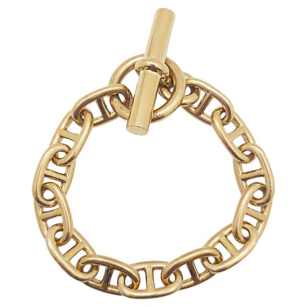 Hermès 'Chaîne d'Ancre' Yellow Gold Bracelet For Sale at 1stDibs
