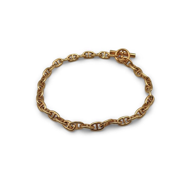 Women's or Men's Hermès 'Chaîne d'ancre' Yellow Gold Necklace, Medium Model For Sale
