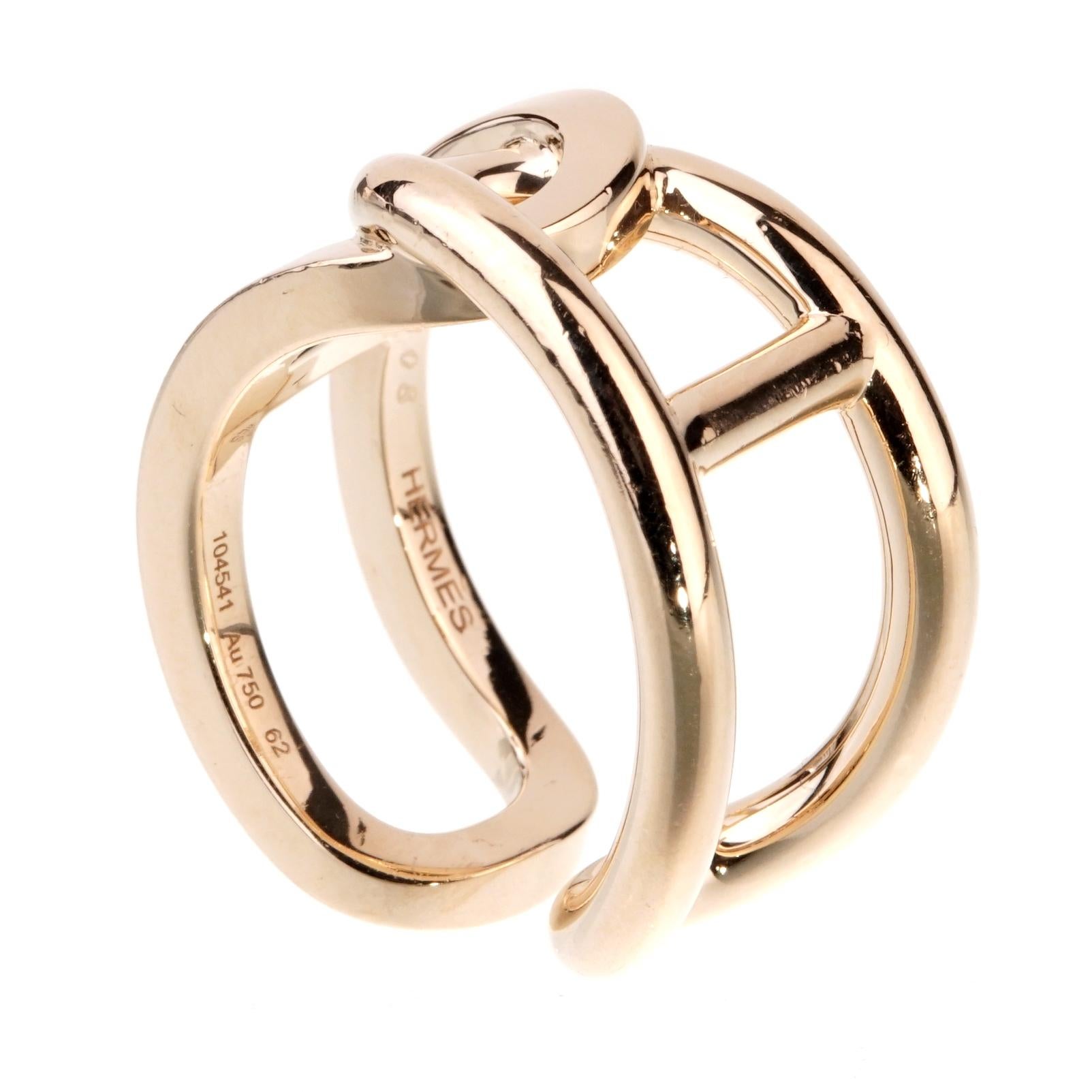 hermes chaine d'ancre ring