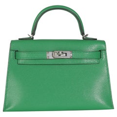 Hermès Chamkila Chevre Bamboo Mini Sellier Kelly 20 II PHW