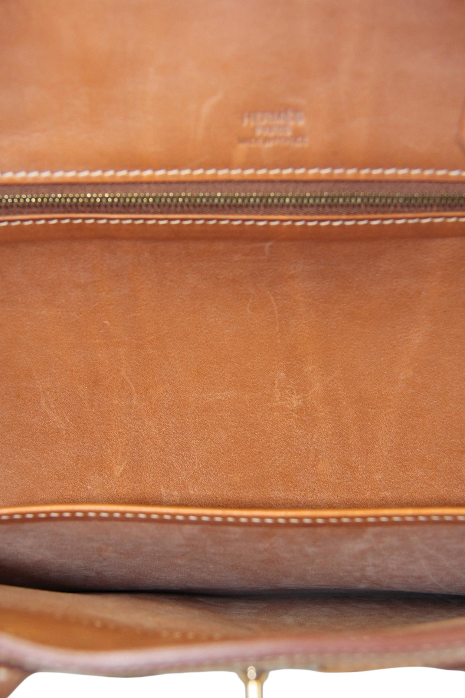 Hermes Chamois/Gold Grizzly/Swift 30cm Birkin Bag with Goldtone Hardware For Sale 9