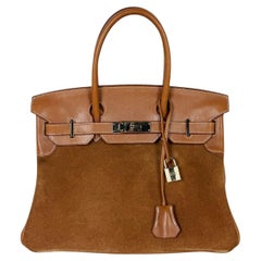 Hermes Chamois/Gold Grizzly/Swift 30cm Birkin Bag with Goldtone Hardware