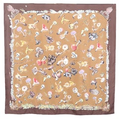 Hermès Champignons Printed Silk Twill Scarf
