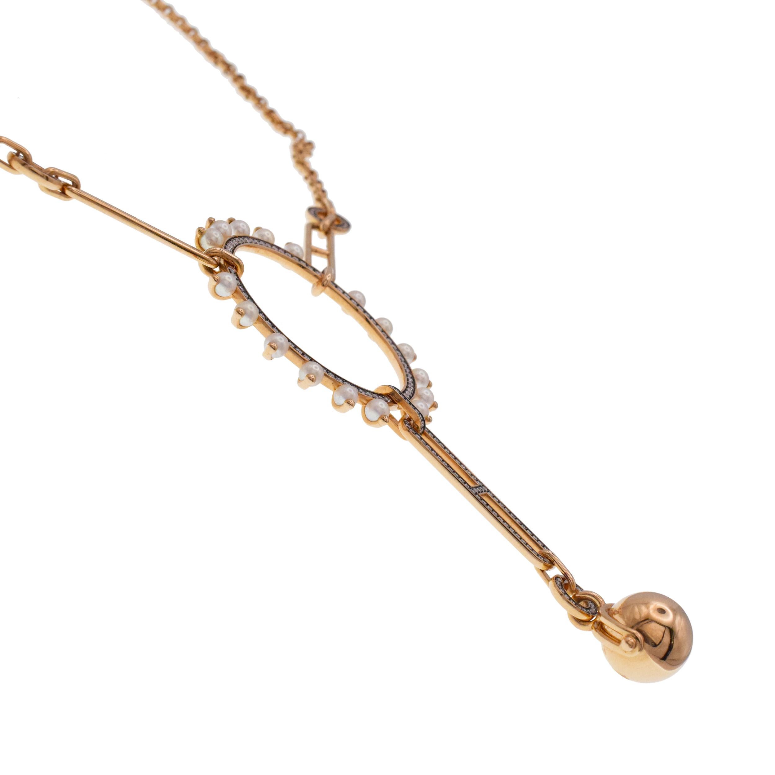 Collana Chandra di Hermes in oro rosa 18 carati. in vendita 4