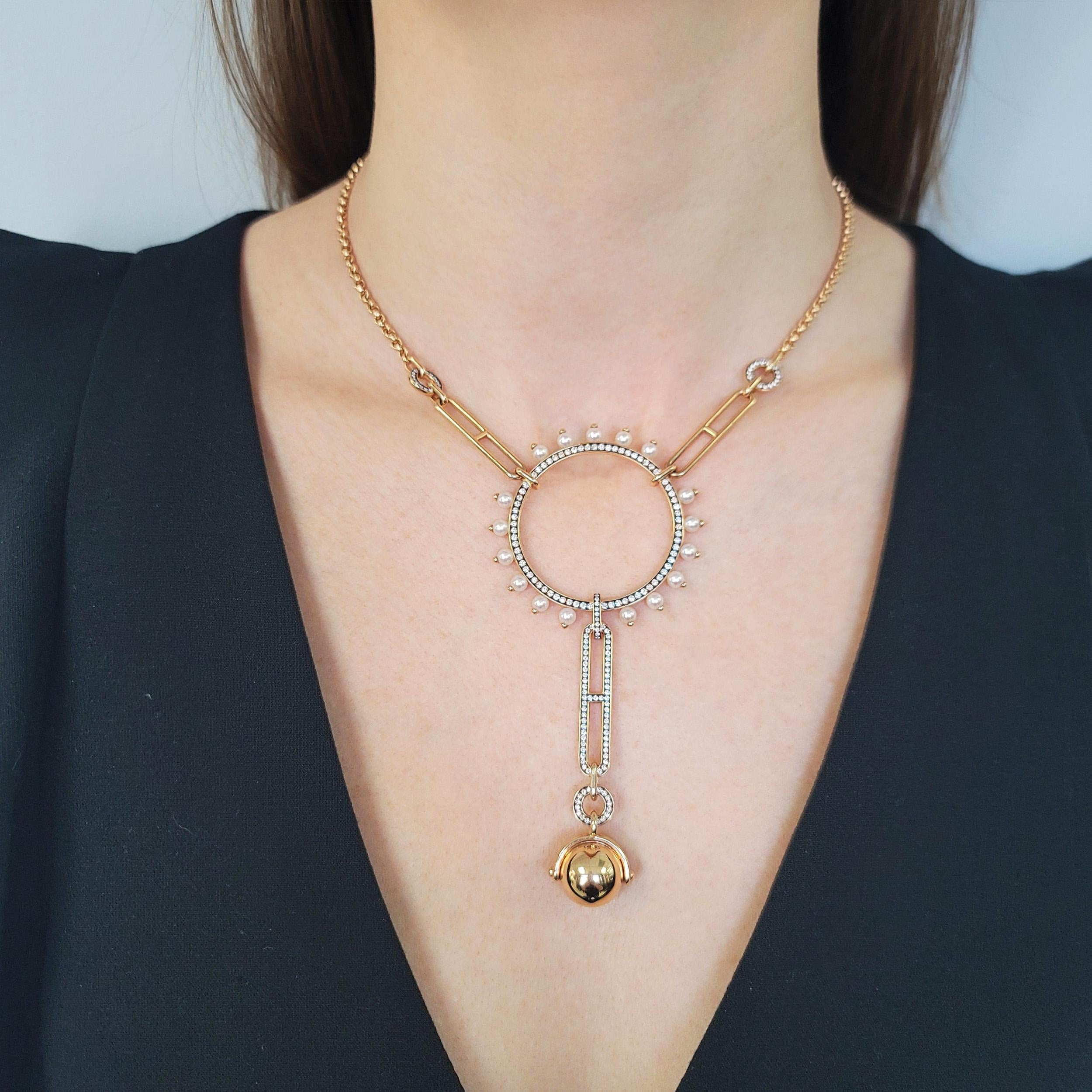 Artista Collana Chandra di Hermes in oro rosa 18 carati. in vendita