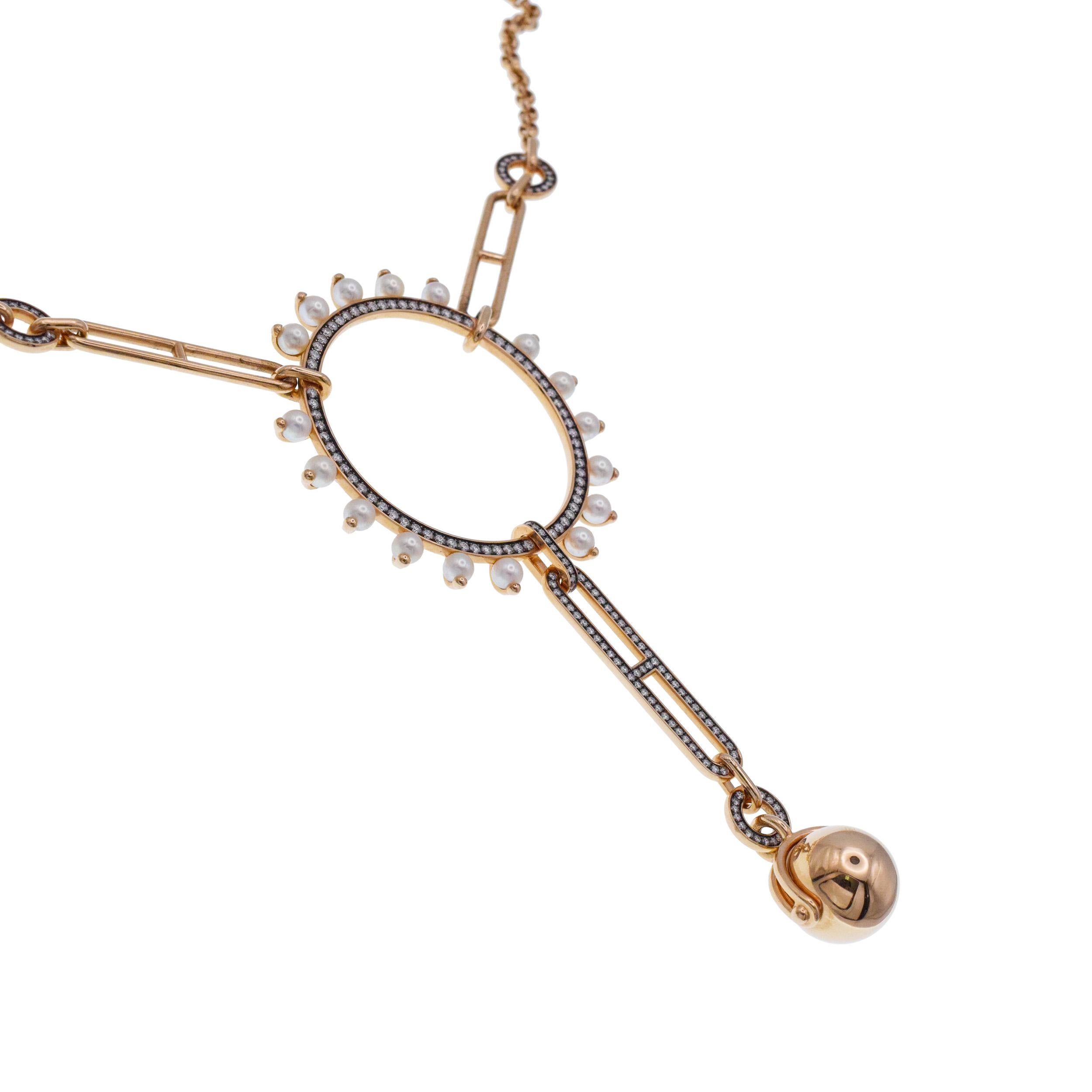 Collana Chandra di Hermes in oro rosa 18 carati. In condizioni ottime in vendita a New York, NY