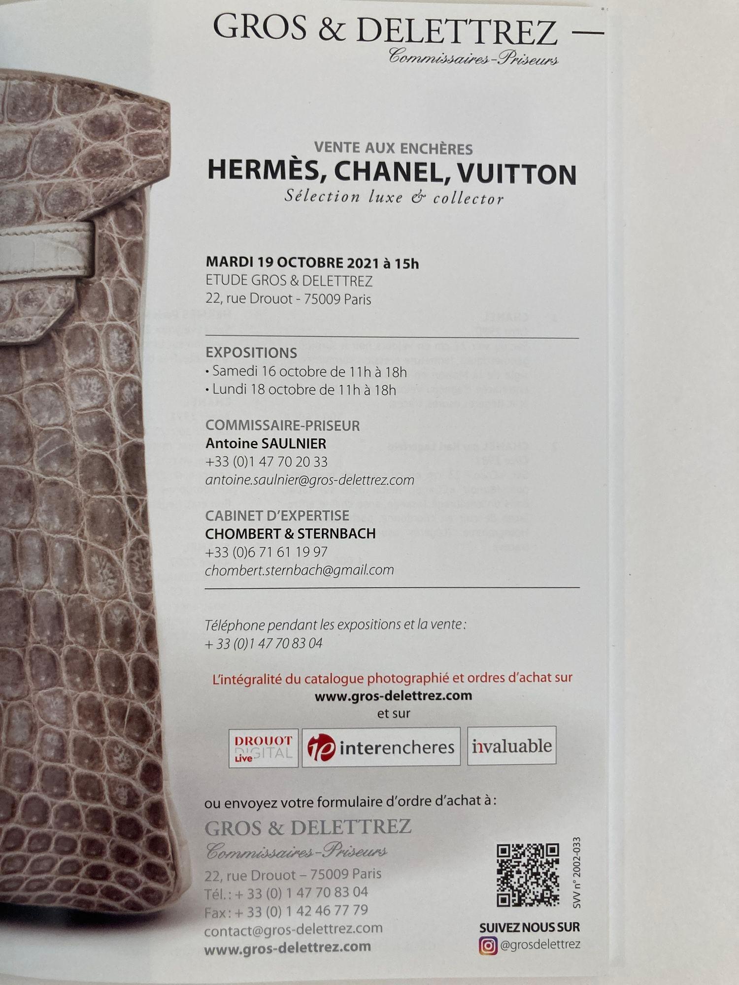 Français Hermès - Catalogue de vente aux enchères Luxe de Chanel Vuitton 2021 par Gros, Delettrez en vente