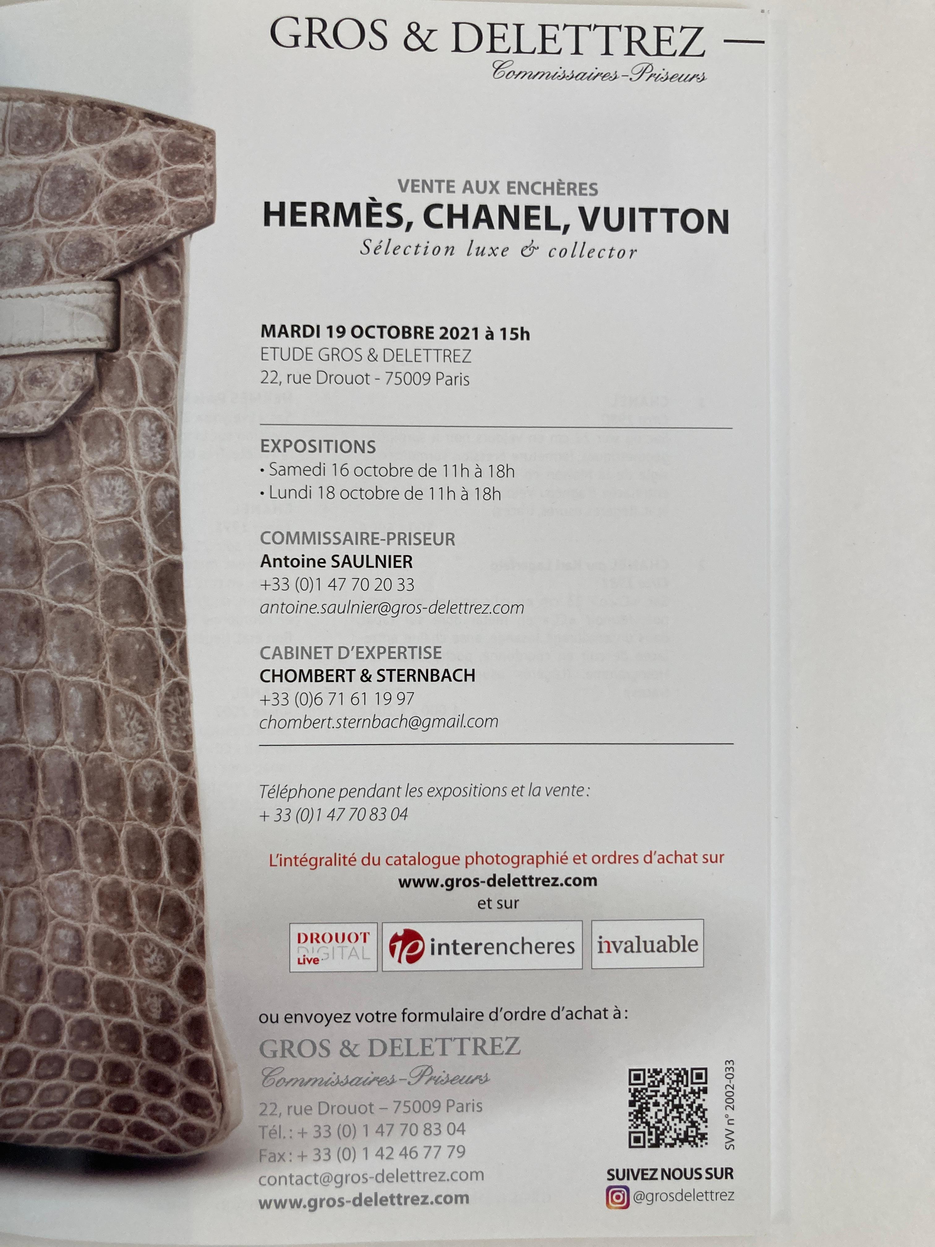 Hermes Chanel Vuitton Luxe Collector Auction Catalog 2021 by Gros & Delettrez In Good Condition For Sale In North Hollywood, CA