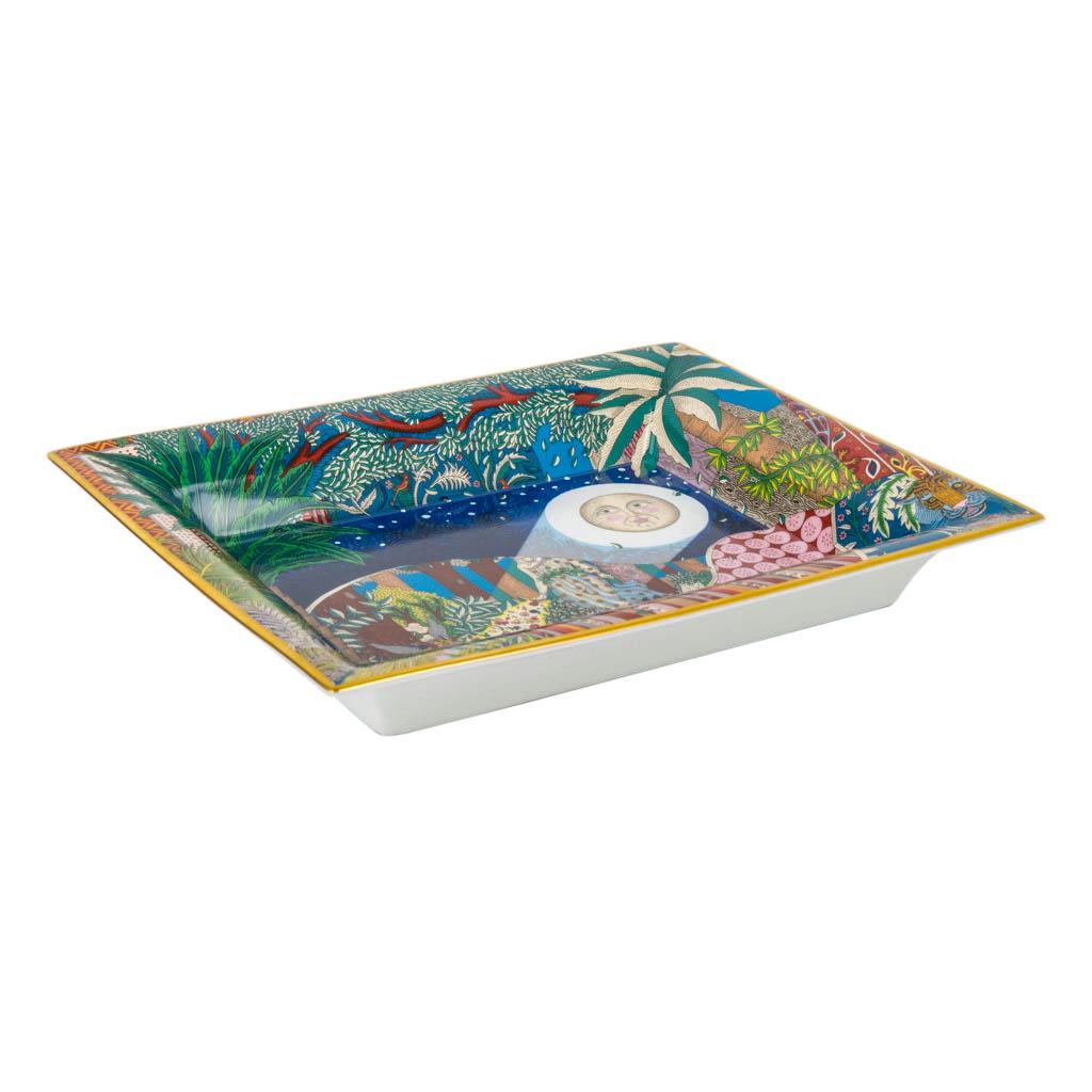 Hermes Change Tray Acte III, Scene I, La Clairiere Limoges Porcelain In New Condition In Miami, FL