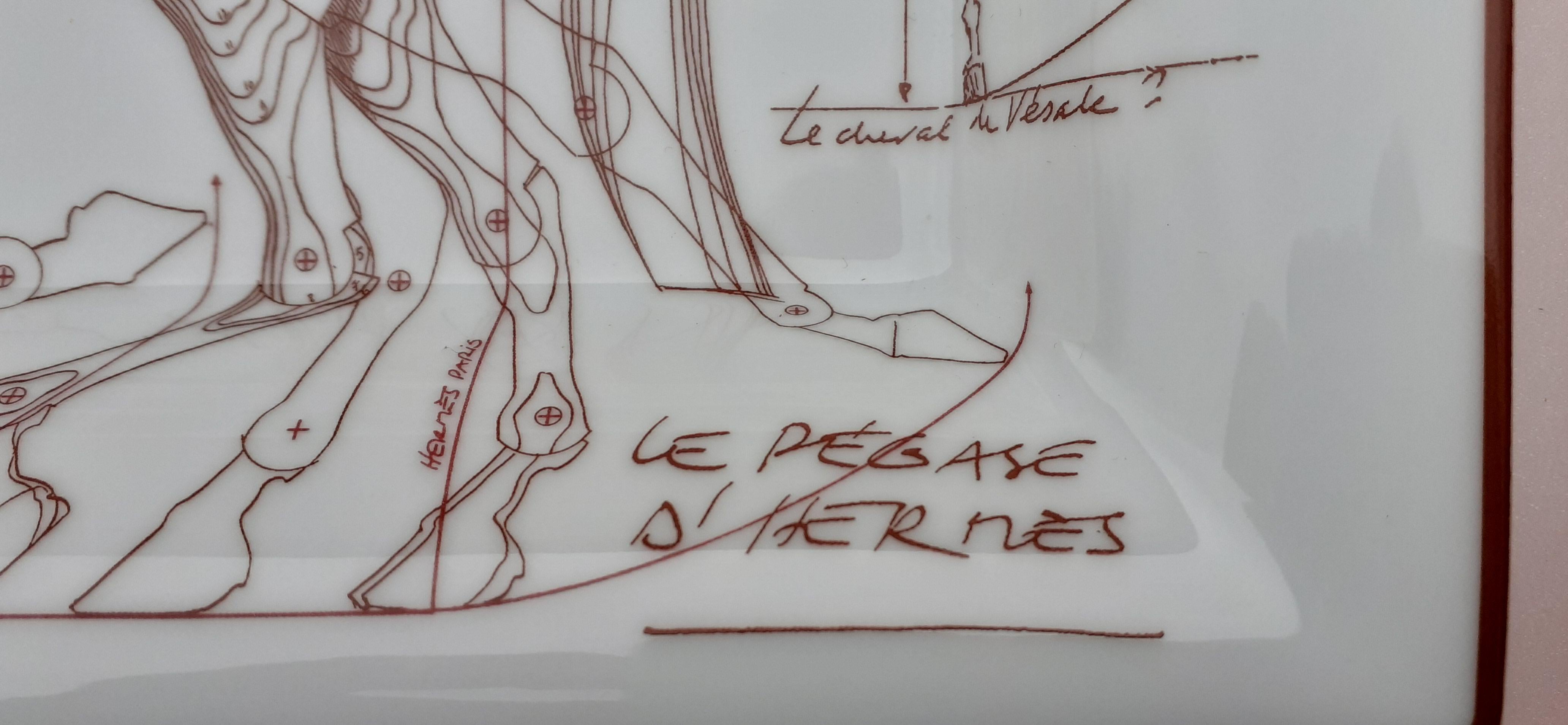 Women's or Men's Hermès Change Tray Ashtray Le Pegase Pegasus Winged Horse Porcelain 