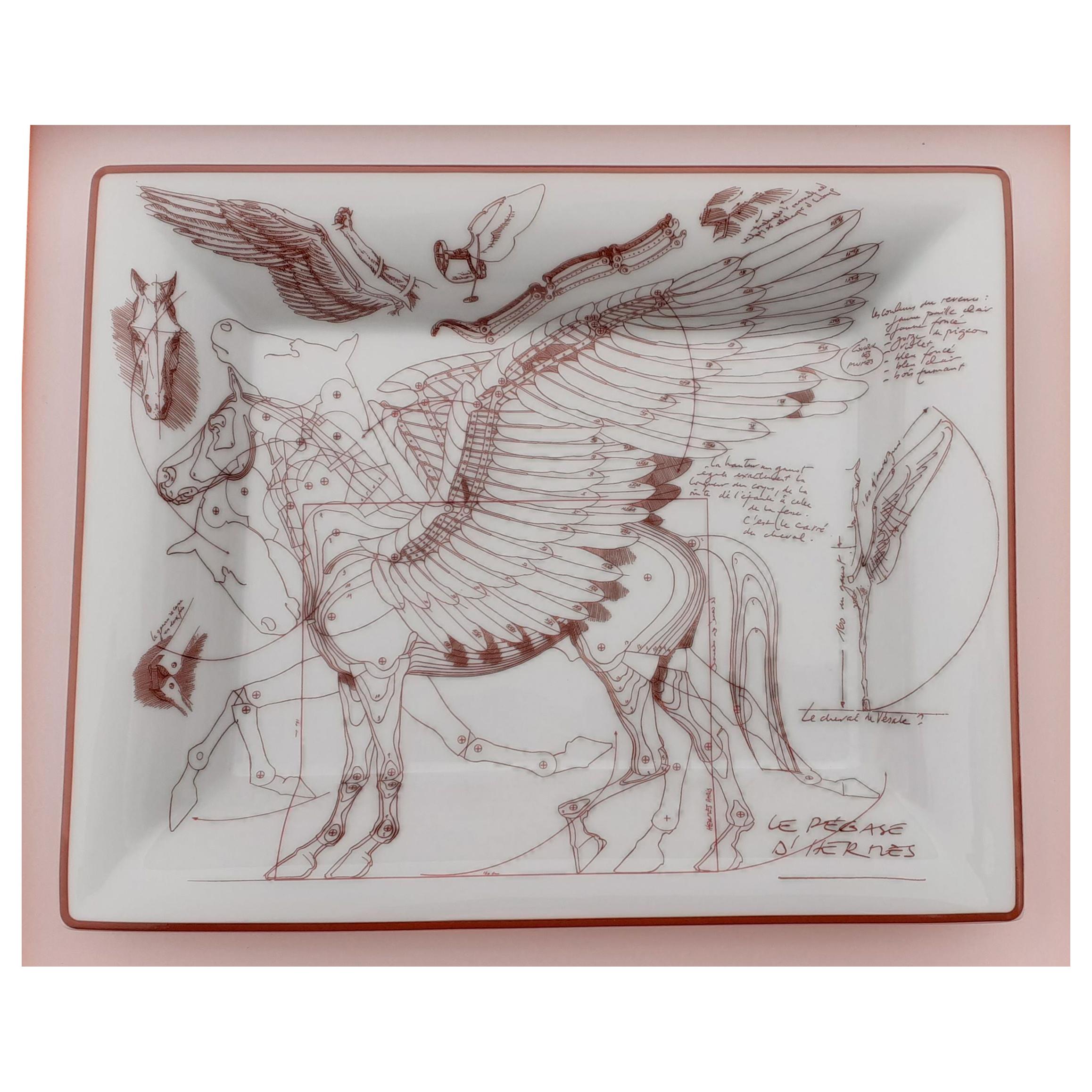 Hermès Change Tray Ashtray Le Pegase Pegasus Winged Horse Porcelain 