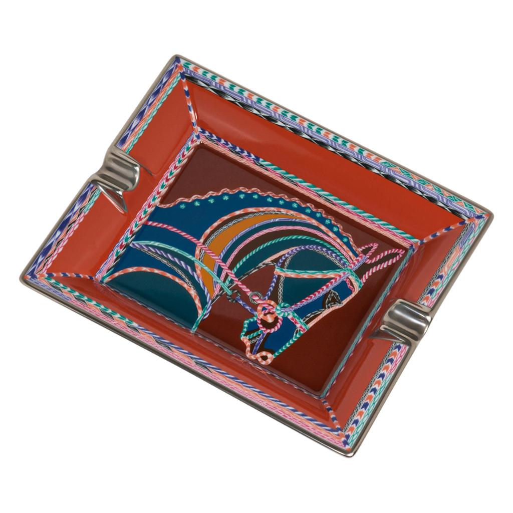 Hermes Bandeja de cambio / Cenicero Robe du Soir Limoges Porcelana Terracota Nuevo Marrón en venta