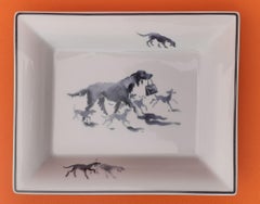 Hermès Change Tray Ashtray Setter Dog carrying a Kelly Bag Cute and Rare