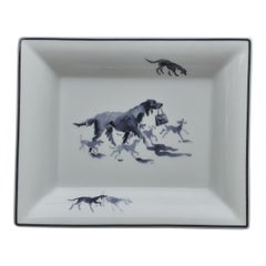 Hermès Change Tray Ashtray Setter Dog carrying a Kelly Bag
