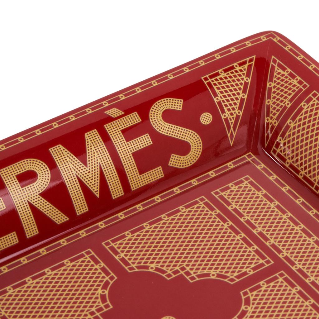 Hermes Wechselgeld Tablett Hermes Sellier Rouge / Or Limoges Porzellan Neu w / Box (Rot)