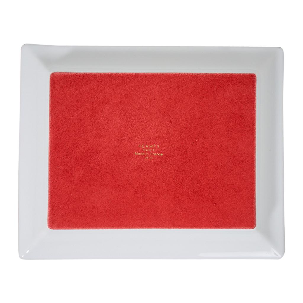 Hermes Wechselgeld Tablett Hermes Sellier Rouge / Or Limoges Porzellan Neu w / Box 3