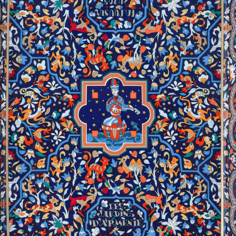 Hermes Change Tray Les Jardins D'Armenie Nuit / Or Porcelain New w/ Box