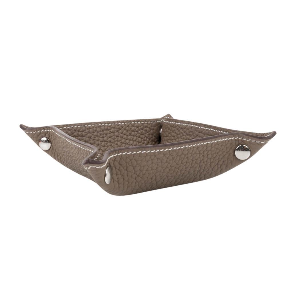 Gray Hermes Change Tray Mini Mises Et Relances Etoupe nwt