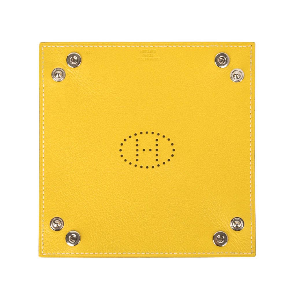 Hermes ändern Tablett Mises Et Relances Mini Bi-Color Jaune Fauve Mini Modell im Angebot 1