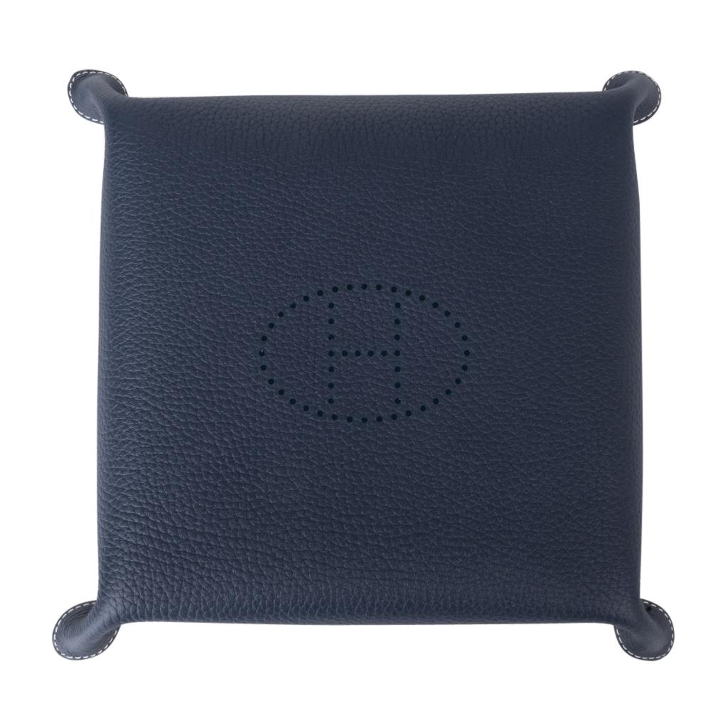Hermes Change Tray Mises Et Relances Turquoise / Blue Abyss Clemence Leather New In New Condition In Miami, FL