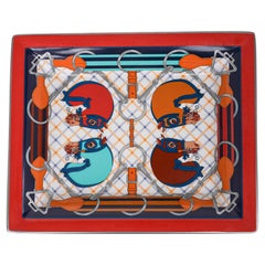 Hermes Change Tray Tatersale Multicolore Porcelain Hand Painted Trim New w/ Box