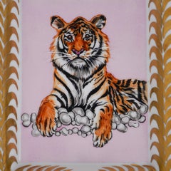 Hermes Change Tray Tigre Royal Or / Rose Hand Painted New w/ Box