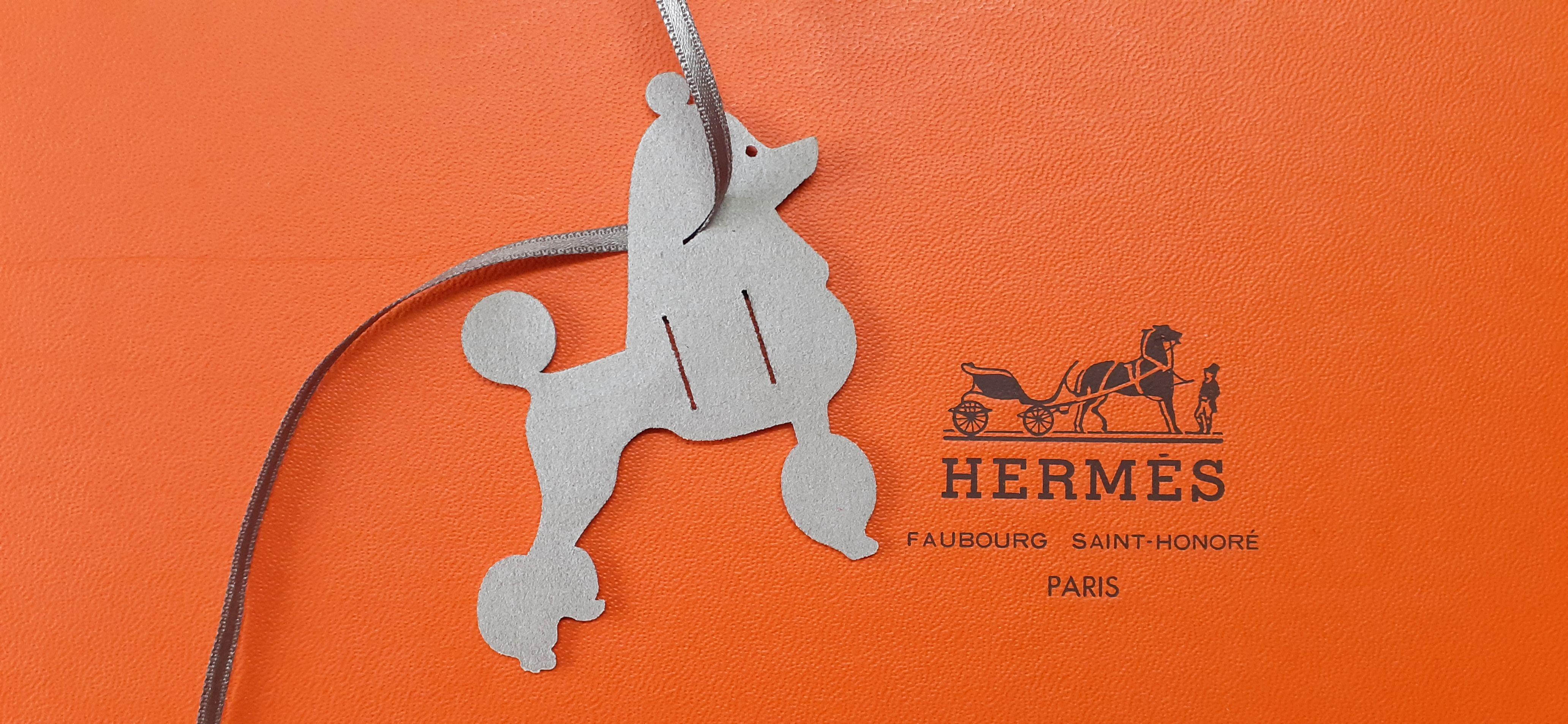 Hermès Charm Caniche Royal Poodle Blue Leather Petit h 2