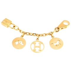 Hermes Charm Gold Breloque Horse Dog H for Birkin and Kelly Bag