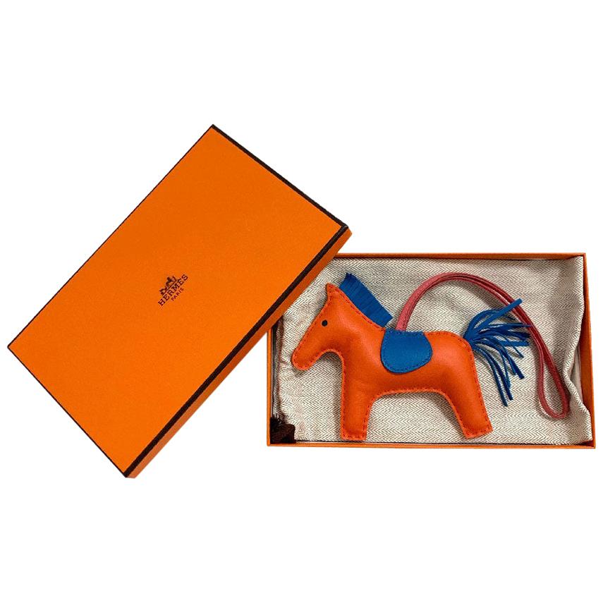 HERMES Charm Orange Leather Rodeo at 1stDibs | hermes leather horse