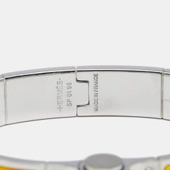 Hermès Charniere Uni Yellow Enamel Gold Plated Hinged Bracelet