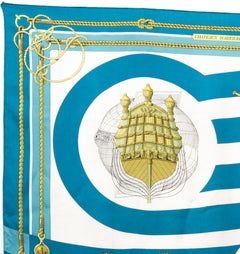 Hermes Chateaux d Arriere by J.Abadie Silk Scarf
