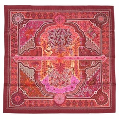 Hermès Chaudron, Orange Vif & Rose Aux Portes Du Palais Christine Henry Silk 90
