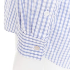HERMES checked 100% cotton made in france collared long sleeve shirt EU39 M