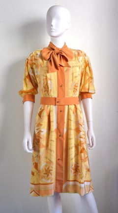 HERMÈS - Chemisier in seta " Rose des Vents " By Joachim Metz 1984