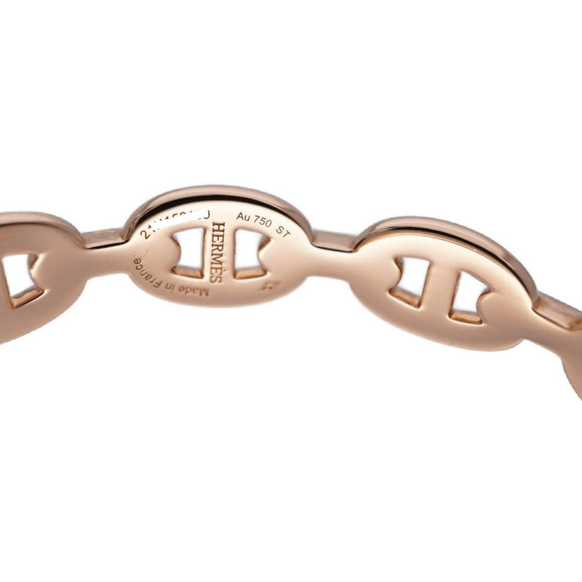 Hermes Chene D'Ancle Anchenee Double Bracelet en or rose 18K en vente 3