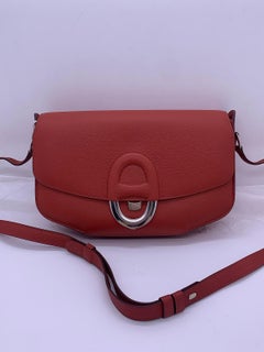 Hermes Cherche Midi Bag Medium Leather Salmon Red Pink Clutch Shoulder Bag