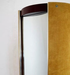 Hermès Chestnut Suede Swivel Tubular Wardrobe Mirrored Armoir, Guido Faleschini