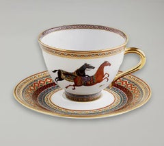 Hermes Cheval d'Orient tea cup and saucer Porcelain Set of Two 23cl