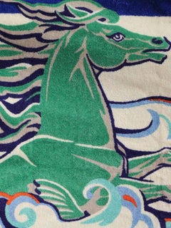 Hermès Strandtuch "Cheval Marin" Marineblau