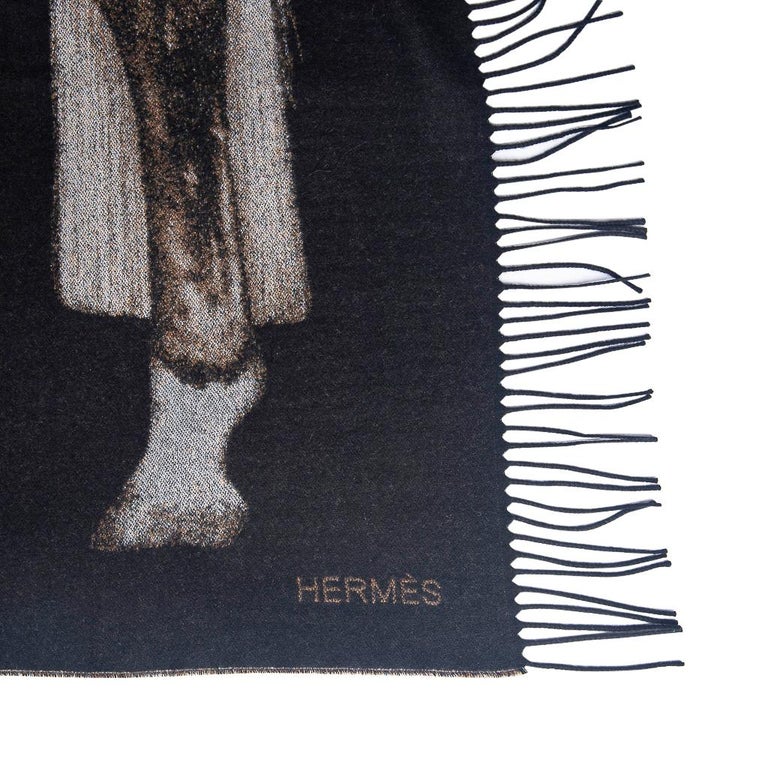 Hermes Cheval Palomino Alezan Mongolian Cashmere Throw Blanket New at