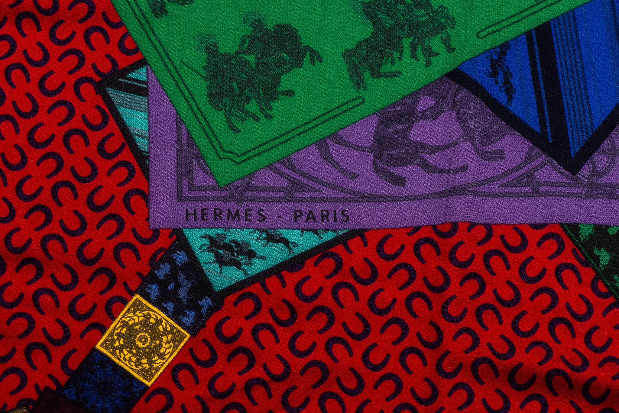 Women's or Men's Hermes Cheval Sur Mon Cashmere Shawl For Sale