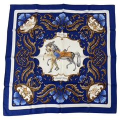Sciarpa Hermès Cheval Turc in Twill di Seta disegnata da Christiane Vauzelles 90cm