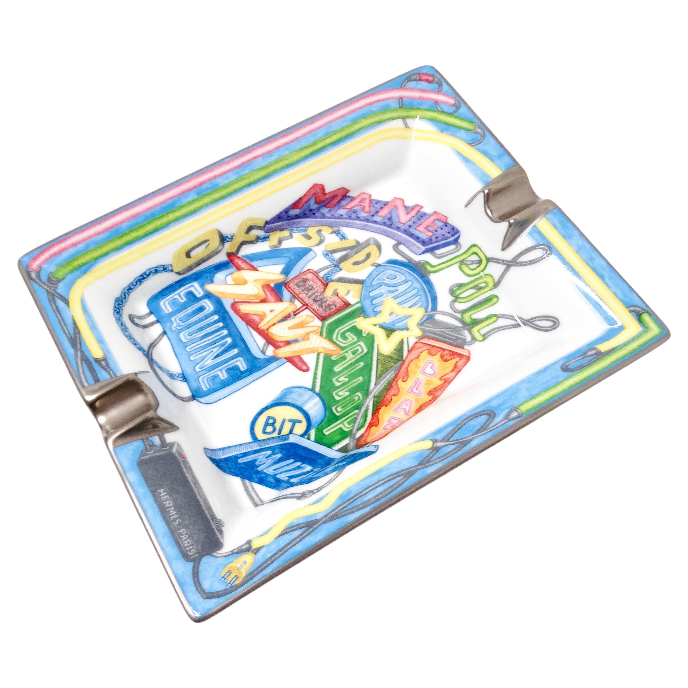 Hermes Chevaloscope Neon Porcelain Ashtray en vente