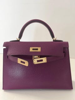 HERMES Chevre Mini Kelly Sellier 20 Anemone