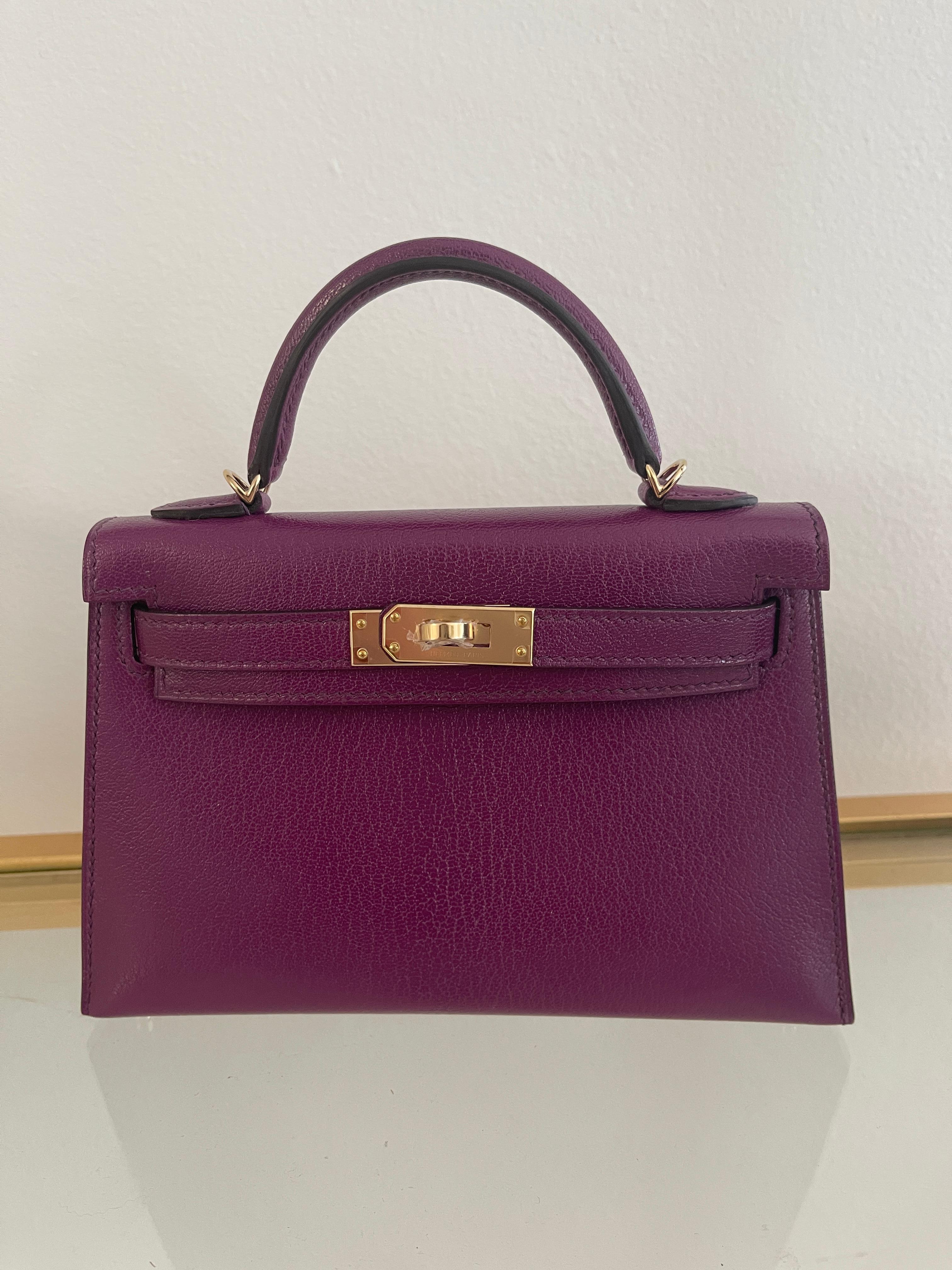 HERMES Chevre Mini Kelly Sellier 20 Anemone  1