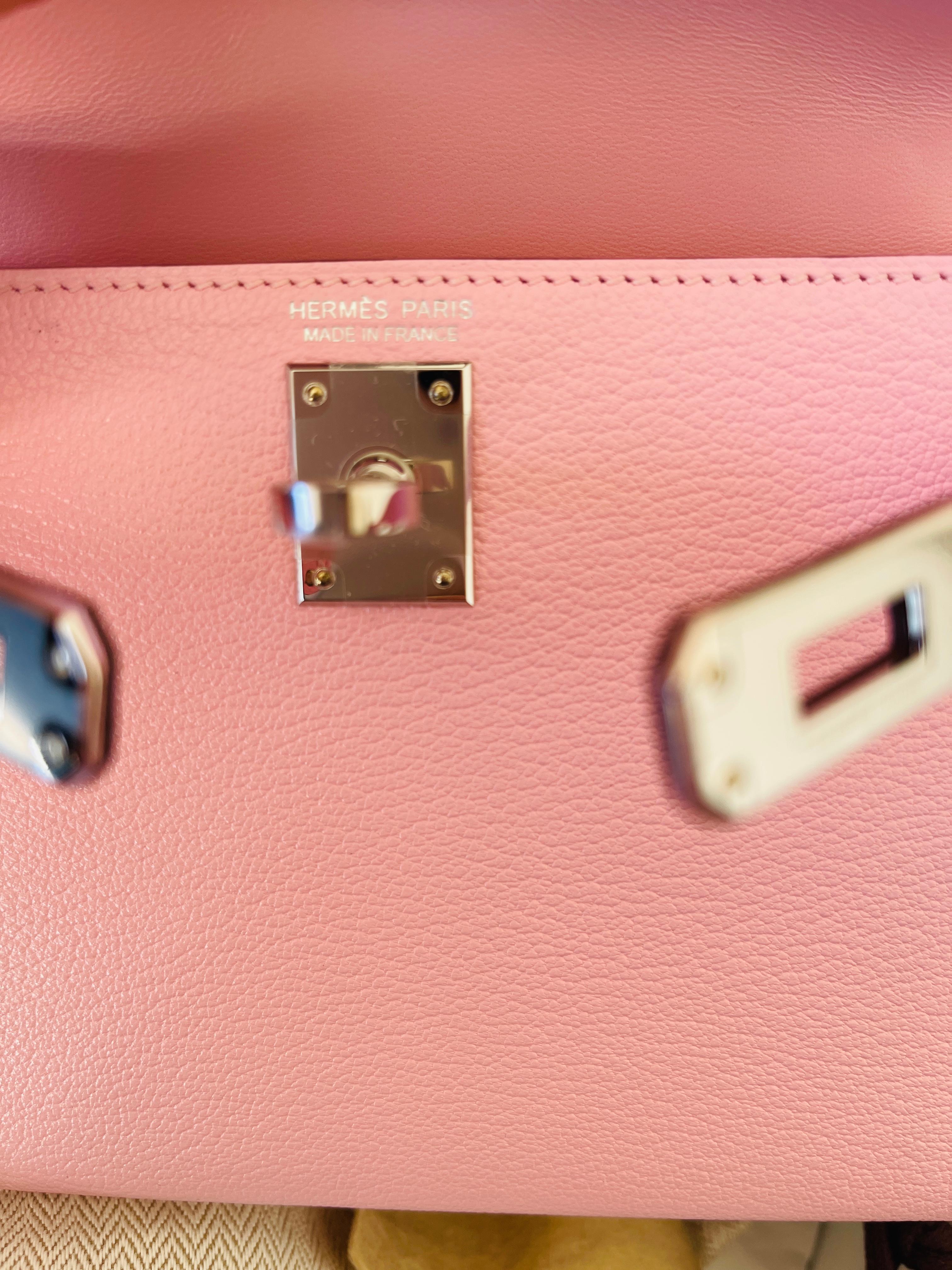 HERMES Chevre Mini Kelly Sellier 20 Rose Sakura 2